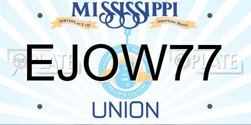 EJOW77 Mississippi License Plate