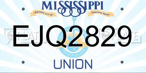 EJQ2829 Mississippi License Plate