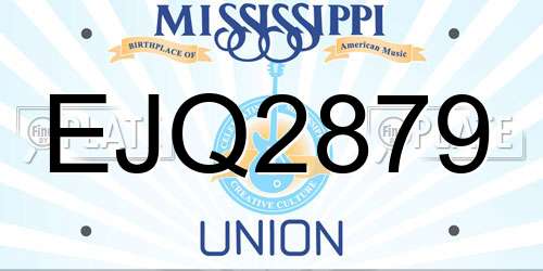 EJQ2879 Mississippi License Plate