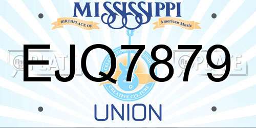 EJQ7879 Mississippi License Plate