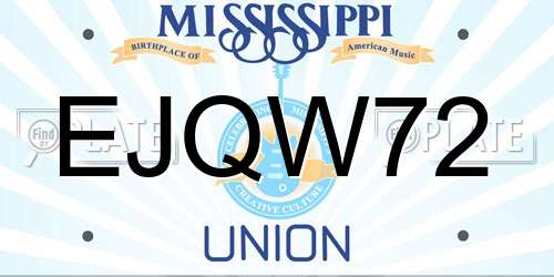 EJQW72 Mississippi License Plate