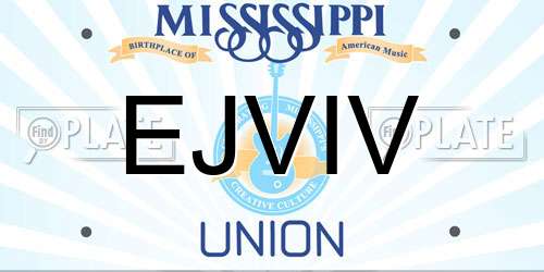 EJVIV Mississippi License Plate