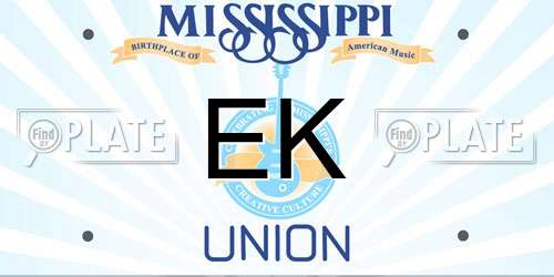 EK Mississippi License Plate