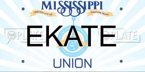 EKATE Mississippi License Plate