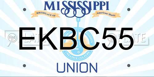 EKBC55 Mississippi License Plate