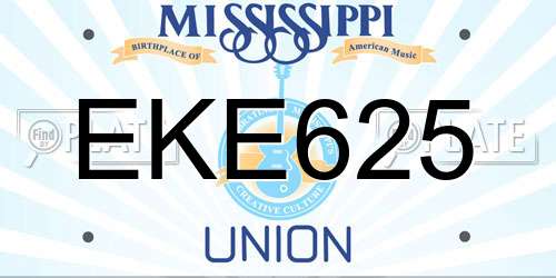 EKE625 Mississippi License Plate