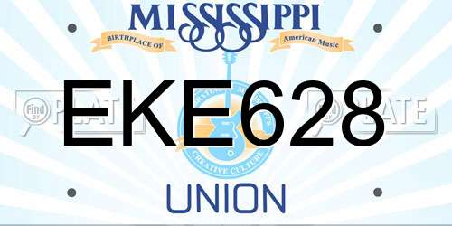 EKE628 Mississippi License Plate