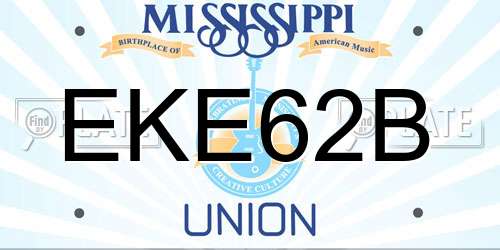 EKE62B Mississippi License Plate