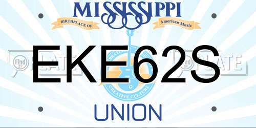 EKE62S Mississippi License Plate
