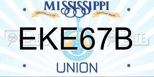 EKE67B Mississippi License Plate