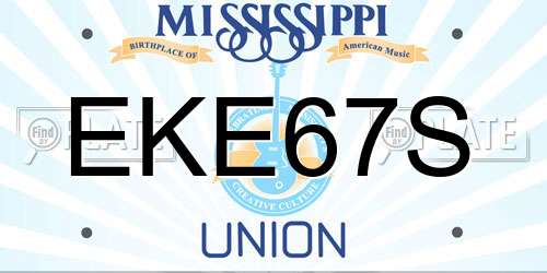 EKE67S Mississippi License Plate