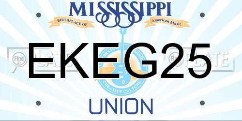 EKEG25 Mississippi License Plate