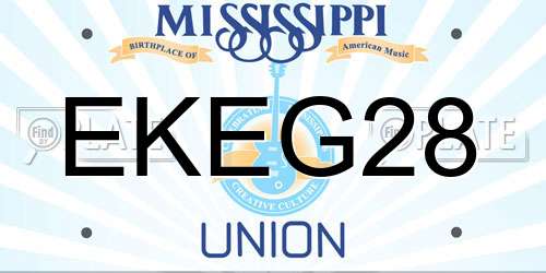 EKEG28 Mississippi License Plate