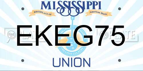 EKEG75 Mississippi License Plate