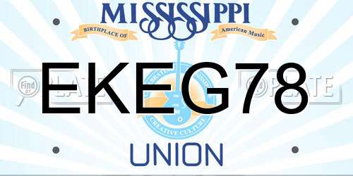 EKEG78 Mississippi License Plate