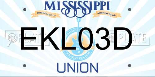 EKL03D Mississippi License Plate