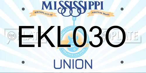 EKL03O Mississippi License Plate