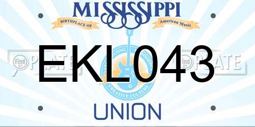 EKL043 Mississippi License Plate