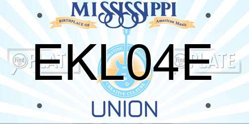 EKL04E Mississippi License Plate
