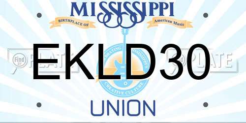 EKLD30 Mississippi License Plate