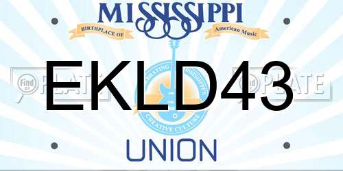 EKLD43 Mississippi License Plate
