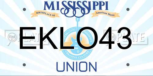 EKLO43 Mississippi License Plate