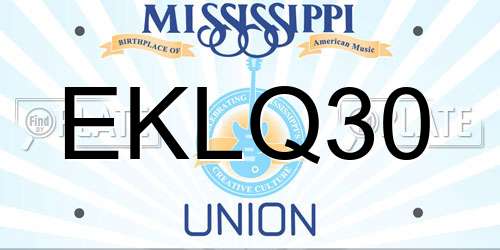 EKLQ30 Mississippi License Plate