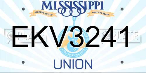 EKV3241 Mississippi License Plate