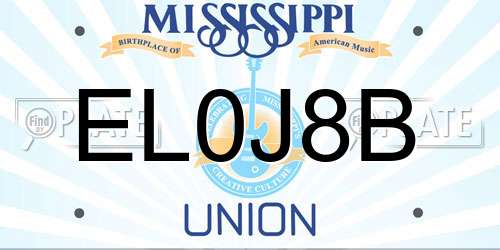 EL0J8B Mississippi License Plate