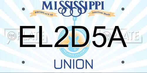 EL2D5A Mississippi License Plate