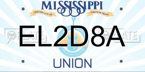 EL2D8A Mississippi License Plate