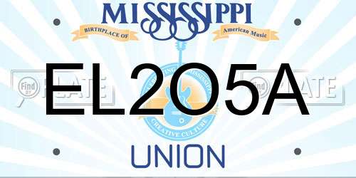 EL2O5A Mississippi License Plate