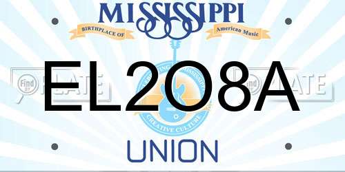 EL2O8A Mississippi License Plate
