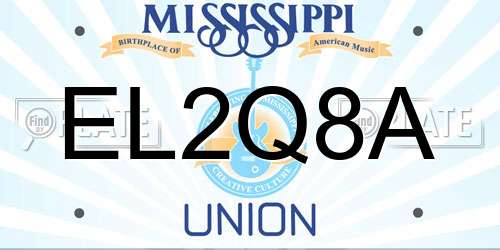 EL2Q8A Mississippi License Plate
