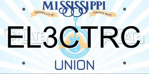 EL3CTRC Mississippi License Plate