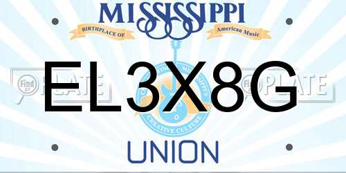EL3X8G Mississippi License Plate