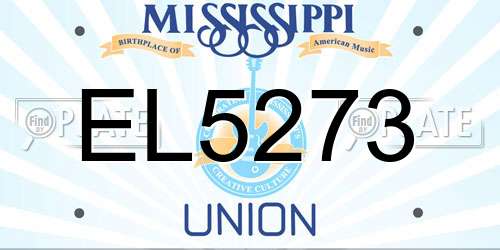 EL5273 Mississippi License Plate