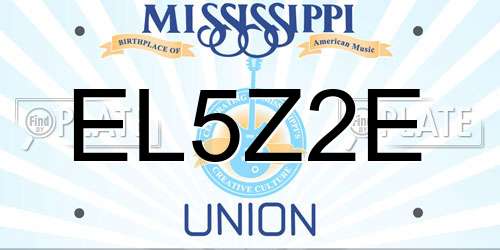 EL5Z2E Mississippi License Plate