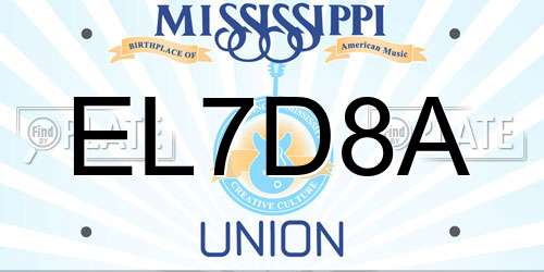 EL7D8A Mississippi License Plate
