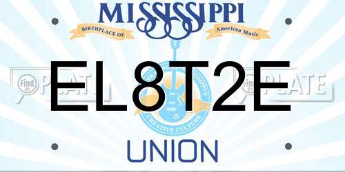 EL8T2E Mississippi License Plate