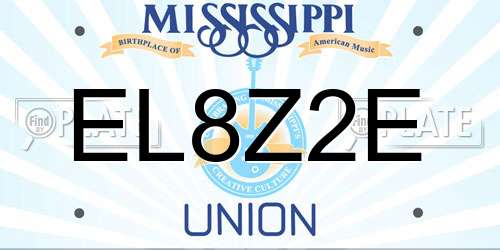 EL8Z2E Mississippi License Plate