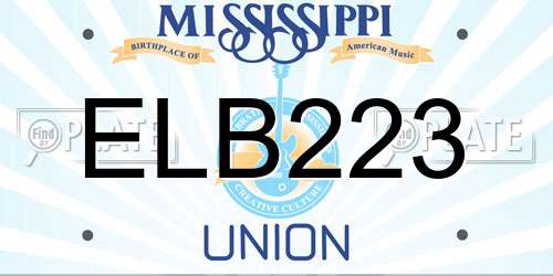 ELB223 Mississippi License Plate
