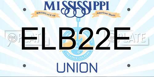 ELB22E Mississippi License Plate