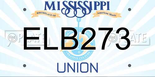 ELB273 Mississippi License Plate