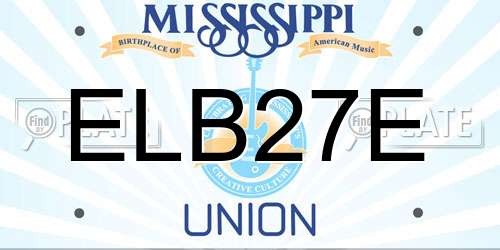 ELB27E Mississippi License Plate
