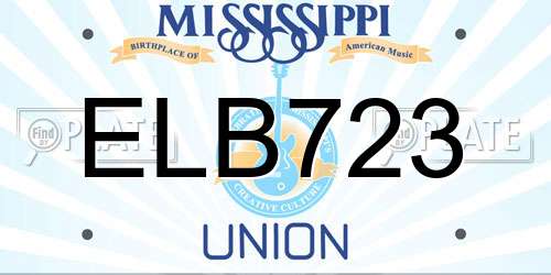 ELB723 Mississippi License Plate