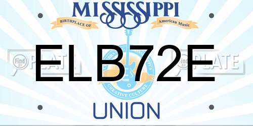 ELB72E Mississippi License Plate