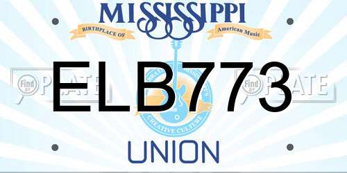 ELB773 Mississippi License Plate
