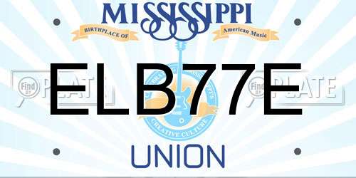 ELB77E Mississippi License Plate