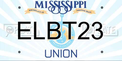 ELBT23 Mississippi License Plate